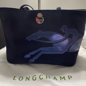 Longchamp, series shop-it, blue velvet